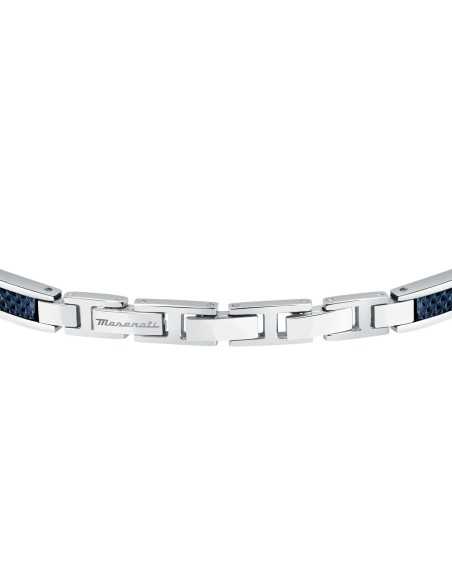 Bracciale MASERATI uomo Iconic acciaio / logo blu