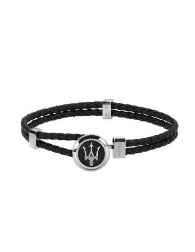 Bracciale MASERATI uomo pelle nero / logo...