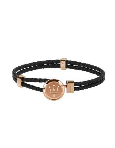 Bracciale MASERATI uomo pelle nero / logo...