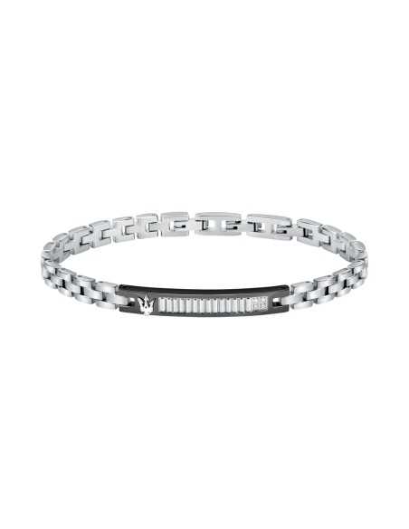 Bracciale MASERATI uomo Diamond acciaio / diamanti bianchi
