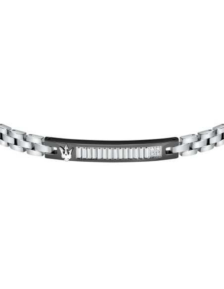 Bracciale MASERATI uomo Diamond acciaio / diamanti bianchi
