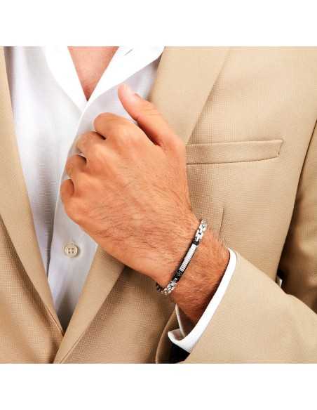 Bracciale MASERATI uomo Diamond acciaio / diamanti bianchi