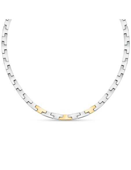 Trussardi Collana Donna Acciaio Bicolore T-Shape (TJAXC02)