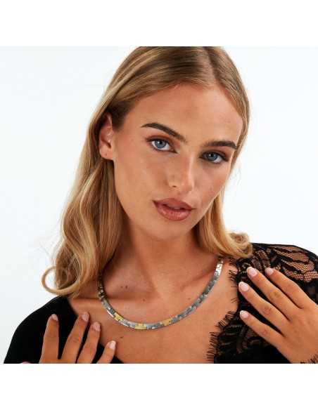 Trussardi Collana Donna Acciaio Bicolore T-Shape (TJAXC02)