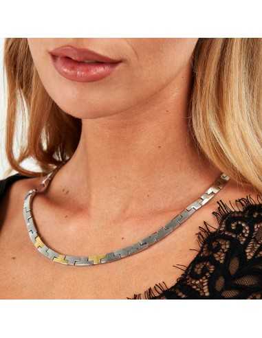Trussardi Collana Donna Acciaio Bicolore...
