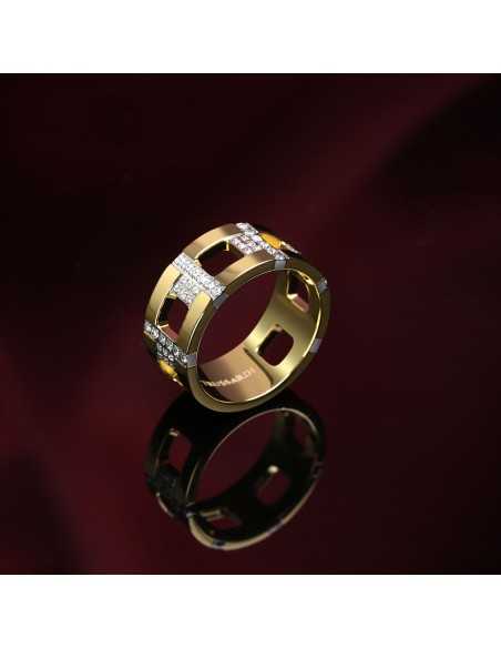 Anello TRUSSARDI donna T-Logo dorato / cristalli (TJAXC38)