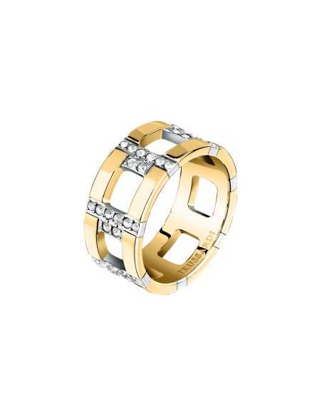 Anello TRUSSARDI donna T-Logo dorato / cristalli (TJAXC38)
