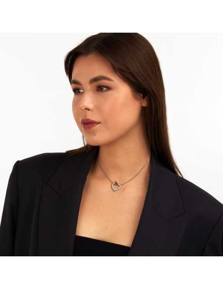 Collana TRUSSARDI donna T-Logo cuore con cristalli (TJAXC44)