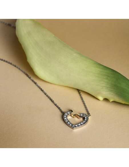 Collana TRUSSARDI donna T-Logo cuore con cristalli (TJAXC44)