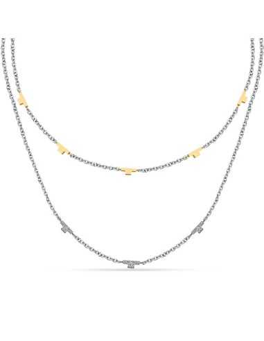 Collana TRUSSARDI donna T-Logo Doppia catena...