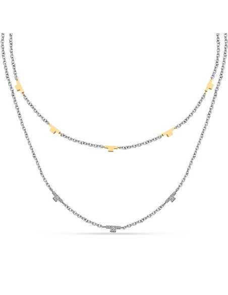 Collana TRUSSARDI donna T-Logo Doppia catena acciaio (TJAXC62)
