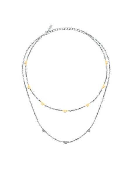 Collana TRUSSARDI donna T-Logo Doppia catena acciaio (TJAXC62)