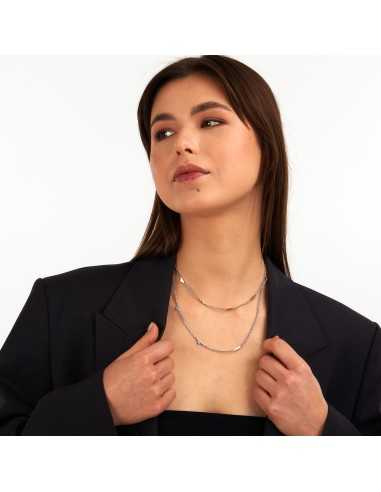 Collana TRUSSARDI donna T-Logo Doppia catena...
