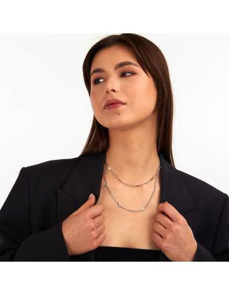 Collana TRUSSARDI donna T-Logo Doppia catena acciaio (TJAXC62)
