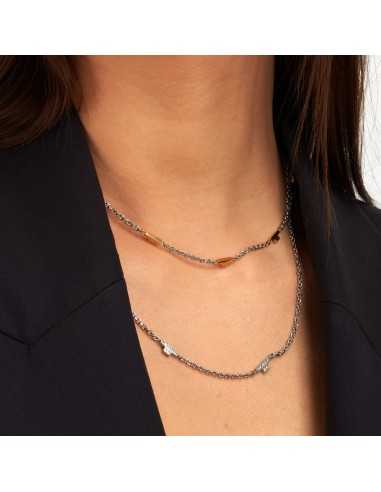 Collana TRUSSARDI donna T-Logo Doppia catena...