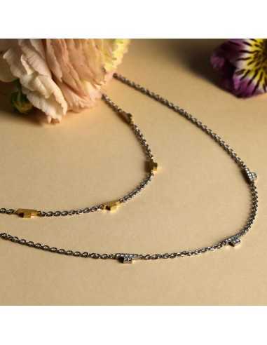 Collana TRUSSARDI donna T-Logo Doppia catena...
