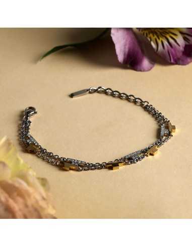 Bracciale TRUSSARDI donna T-Logo Doppia catena...