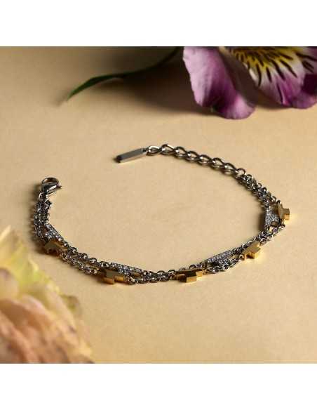 Bracciale TRUSSARDI donna T-Logo Doppia catena (TJAXC64)