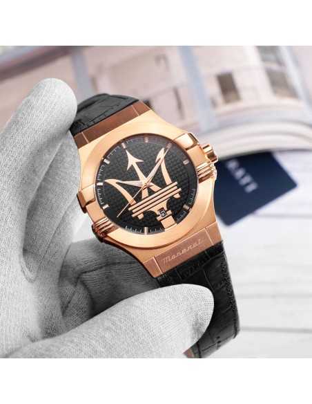 Maserati Potenza – Orologio Uomo Nero/Oro Rosa con Datario (R8851108036)