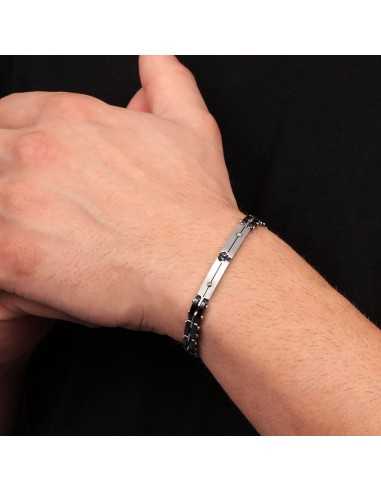 Bracciale SECTOR uomo Ceramic nero / ancora