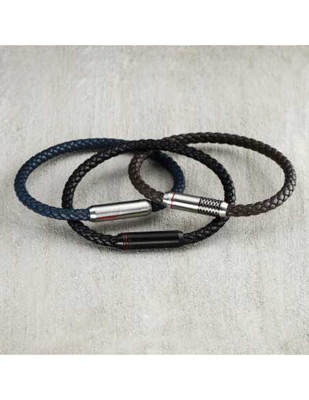 Bracciale SECTOR uomo Bandy pelle marrone / acciaio