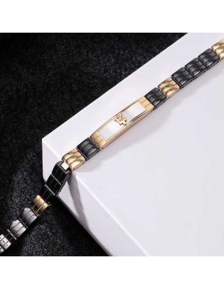 Bracciale MASERATI uomo Logo Ceramic nero / oro