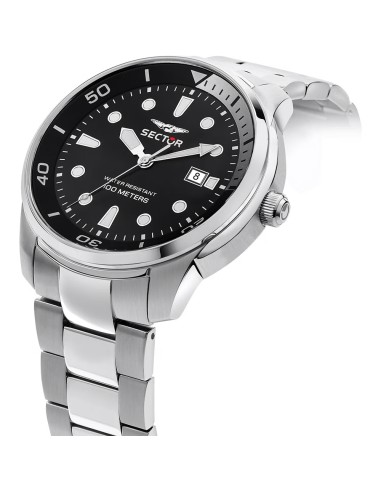 Orologio Sector Oversize Uomo Acciaio Nero con...