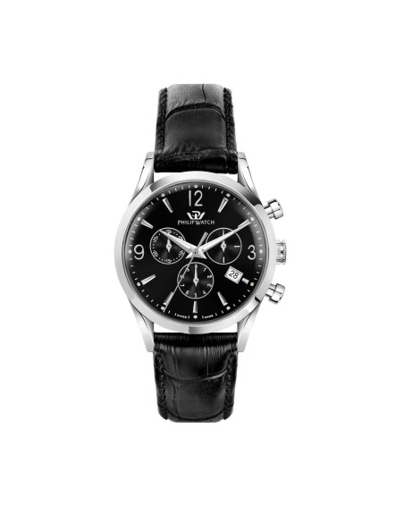 Orologio PHILIP WATCH uomo Sunray crono pelle nero