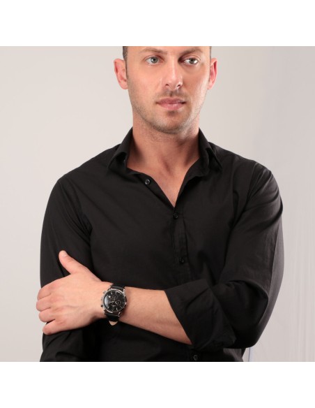 Orologio PHILIP WATCH uomo Sunray crono pelle nero