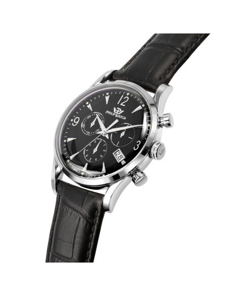 Orologio PHILIP WATCH uomo Sunray crono pelle nero