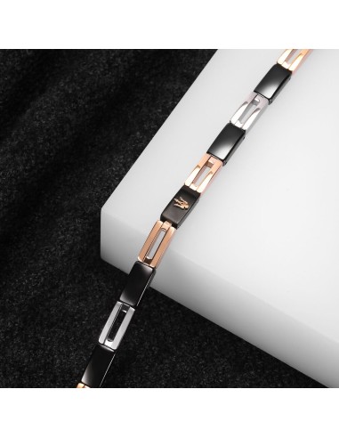 Bracciale MASERATI uomo Ceramic acciaio / oro rosa