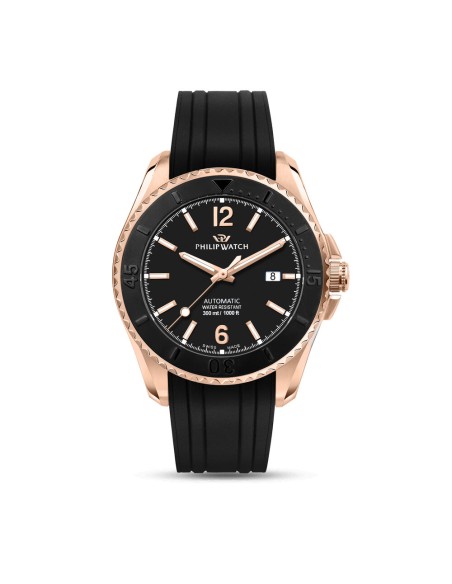 Philip Watch Amalfi – Orologio Uomo Automatico Nero Oro Rosa (R8221218002)