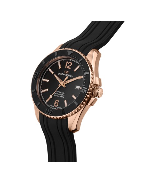 Philip Watch Amalfi – Orologio Uomo Automatico Nero Oro Rosa (R8221218002)