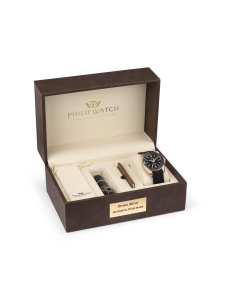 Philip Watch Amalfi – Orologio Uomo Automatico Nero Oro Rosa (R8221218002)