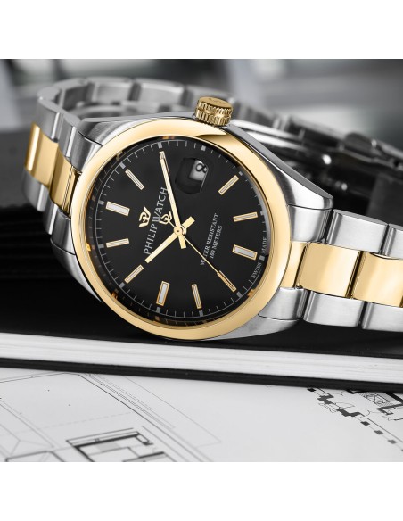 Philip Watch Caribe – Orologio Uomo Acciaio Nero Oro (R8253597093)