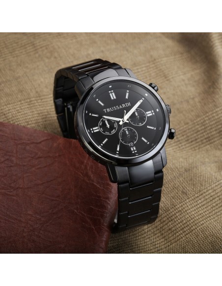 Trussardi T-Couple – Orologio Uomo Nero Acciaio Crono (R2453147011)
