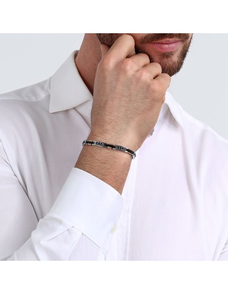 Morellato Urban – Bracciale Uomo Acciaio e Cristalli Neri (SABH22)