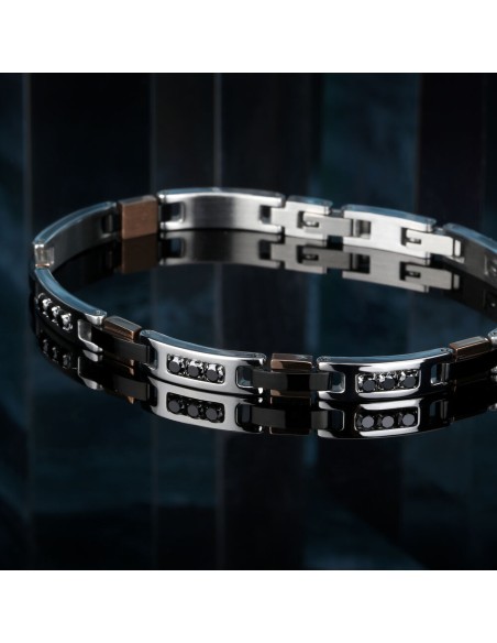 Morellato Urban – Bracciale Uomo Acciaio e Cristalli Neri (SABH22)