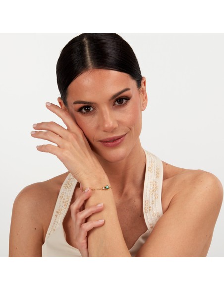 Morellato Tesori – Bracciale Dorato con Zircone Verde Goccia (SAIW199)