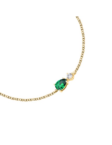 Morellato Tesori – Bracciale Dorato con Zircone Verde Goccia (SAIW199)
