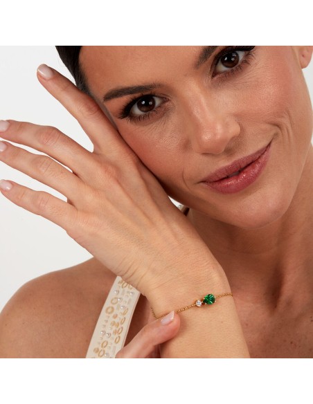 Morellato Tesori – Bracciale Dorato con Zircone Verde Goccia (SAIW199)