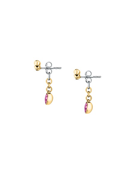Orecchini Emily in Paris – Cuori Rosa e Acciaio Dorato (SAIX32)