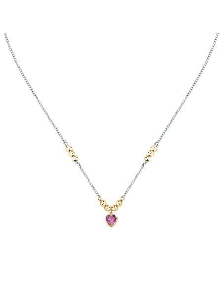 Collana Emily in Paris – Cuore Rosa Acciaio e Oro (SAIX33)