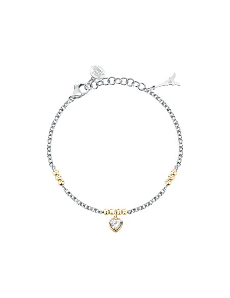 Bracciale Emily in Paris – Cuore Bianco Acciaio e Oro (SAIX34)