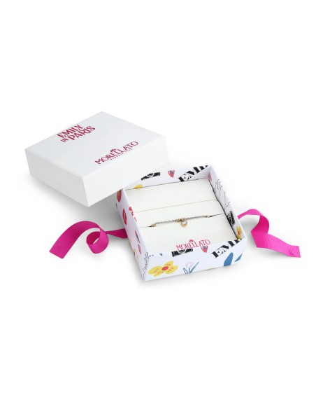 Bracciale Emily in Paris – Cuore Bianco Acciaio e Oro (SAIX34)