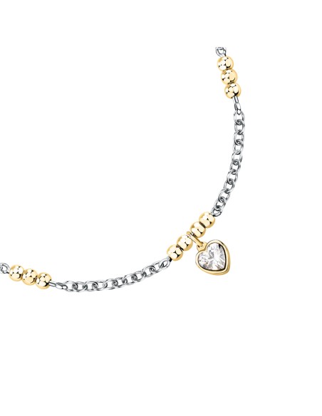 Bracciale Emily in Paris – Cuore Bianco Acciaio e Oro (SAIX34)