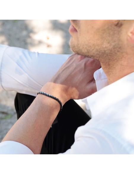 Bracciale Uomo Morellato Motown Acciaio Nero Silver (SALS55)