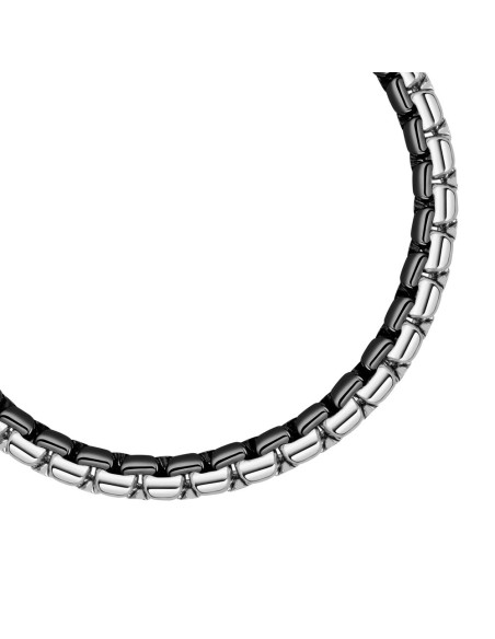 Bracciale Uomo Morellato Motown Acciaio Nero Silver (SALS55)