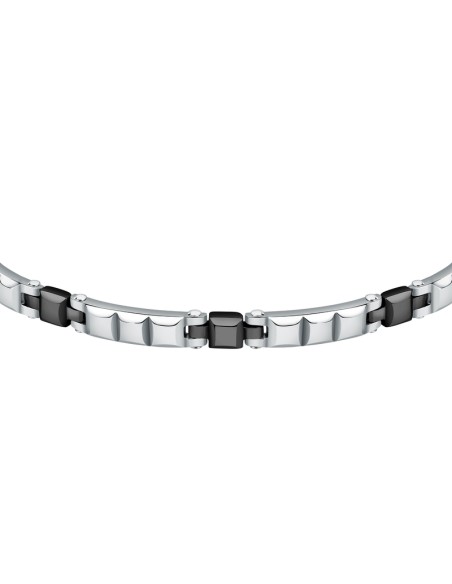 Bracciale Uomo Morellato Acciaio Silver Nero 33g (SALS78)