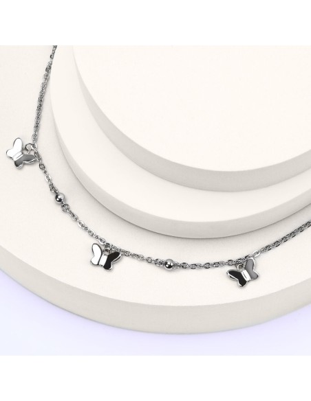 Bracciale Morellato Donna Farfalle Argento Acciaio Regolabile (SAUN36)